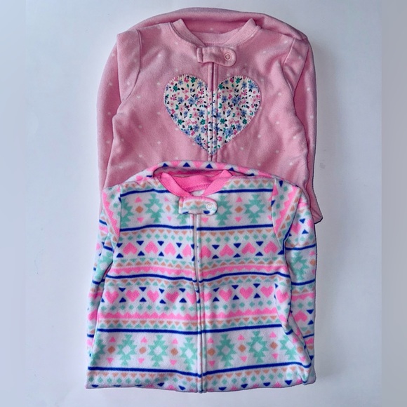 Carter’s Baby Girl Sleepsack Pajamas 0-9 Months Set Of 2 Blankets Baby Bedding - Picture 2 of 11